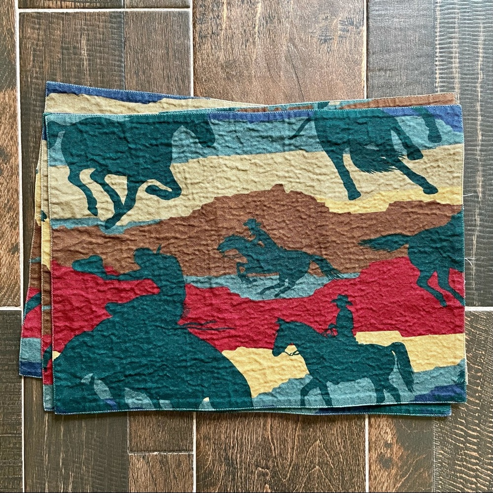 Vintage Southwestern Cowboy Placemats (Set of 4)